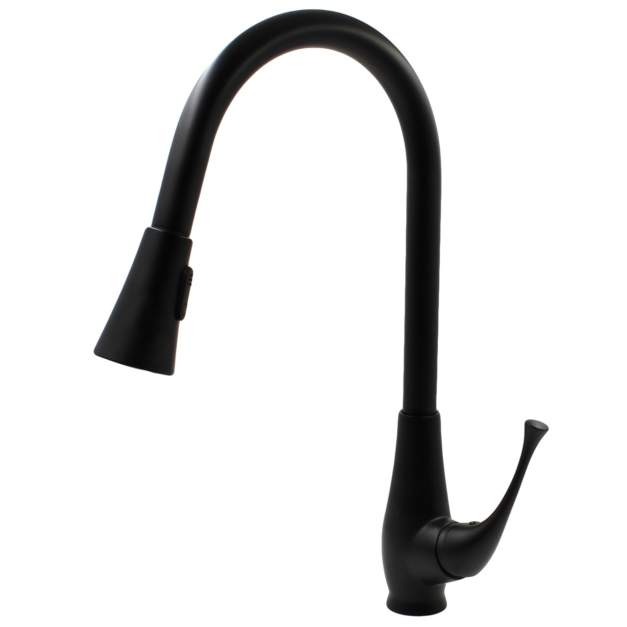 Matte Black Brass Single Handle Pull Down Kitchen Faucet