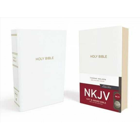 Pre-Owned NKJV, Gift and Award Bible, Leather-Look, White, Red Letter Edition (Imitation Leather) 0718075161 9780718075163