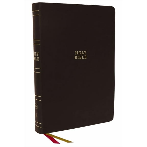 NKJV Holy Bible, Super Giant Print Reference Bible, Brown Bonded Leather, 43,000 Cross References, Red Letter, Comfort P, (Hardcover)