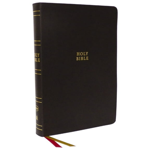 NKJV Holy Bible, Super Giant Print Reference Bible, Brown Bonded Leather, 43,000 Cross References, Red Letter, Thumb Ind, (Hardcover)