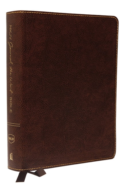 NKJV, Journal the Word Bible, Bonded Leather, Brown, Red Letter Edition, Comfort Print: Reflect, Journal, or Create Art , (Hardcover)