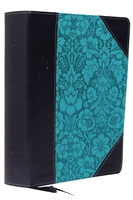 NKJV, Journal the Word Reference Bible, Imitation Leather, Blue, Red Letter Edition, Comfort Print: Let Scripture Explai, (Hardcover)