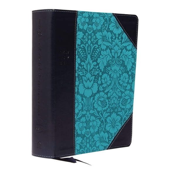 NKJV, Journal the Word Reference Bible, Imitation Leather, Blue, Red Letter Edition, Comfort Print: Let Scripture Explai, (Hardcover)