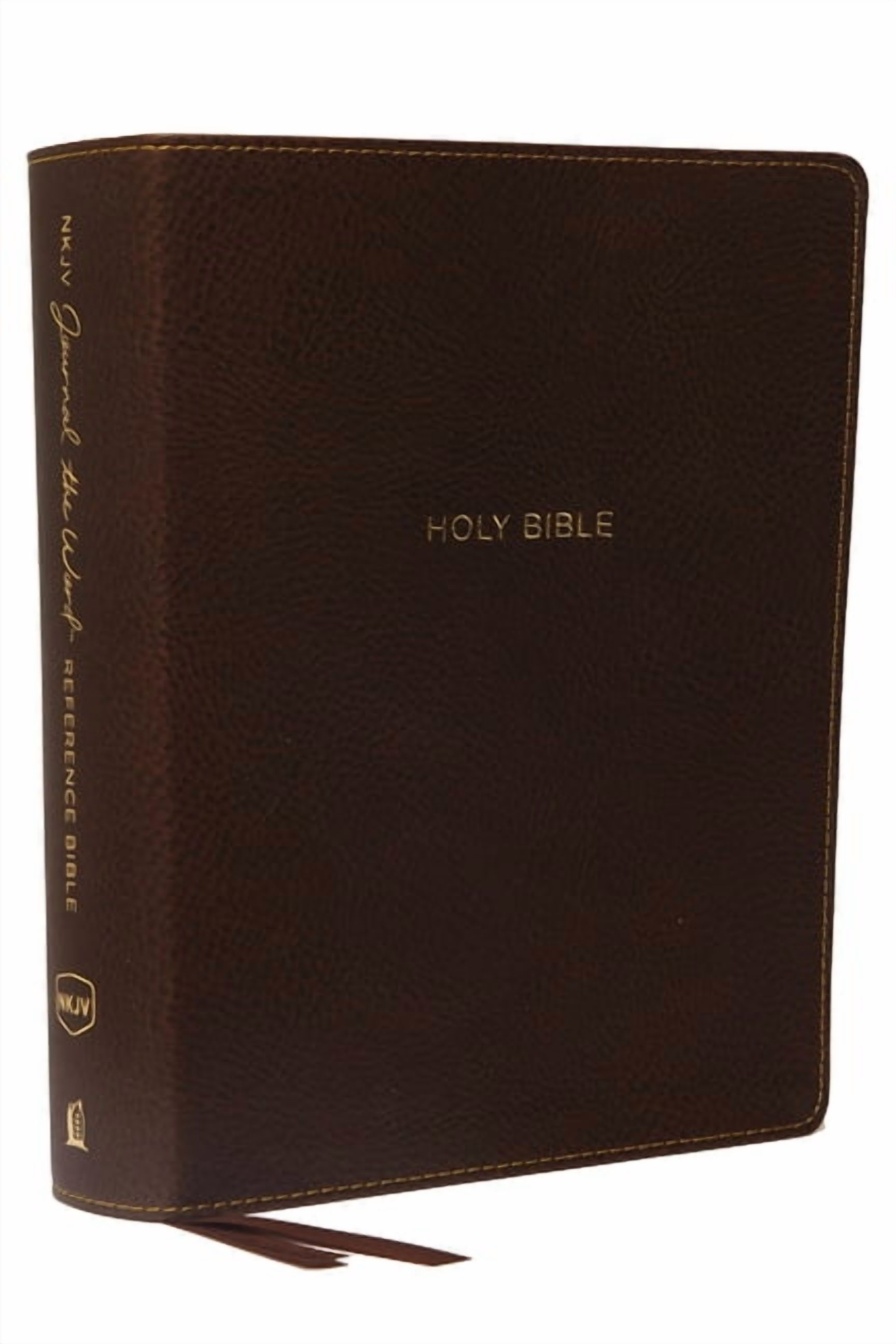 NKJV, Journal the Word Reference Bible, Imitation Leather, Brown, Red Letter Edition, Comfort Print: Let Scripture Expla, (Hardcover)