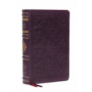 NKJV Large Print Reference Bible, Purple Leathersoft, Red Letter, Comfort Print Sovereign Collection Holy Bible, New , Hardcover