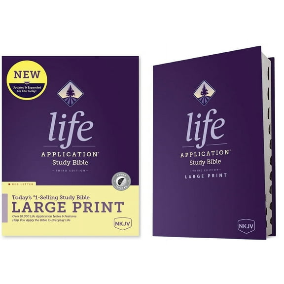 NKJV Life Application Study Bible, Third Edition, Large Print (Hardcover, Indexed, Red Letter), (Hardcover)