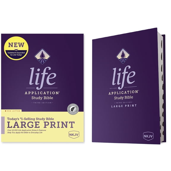 NKJV Life Application Study Bible, Third Edition, Large Print (Hardcover, Indexed, Red Letter), (Hardcover)