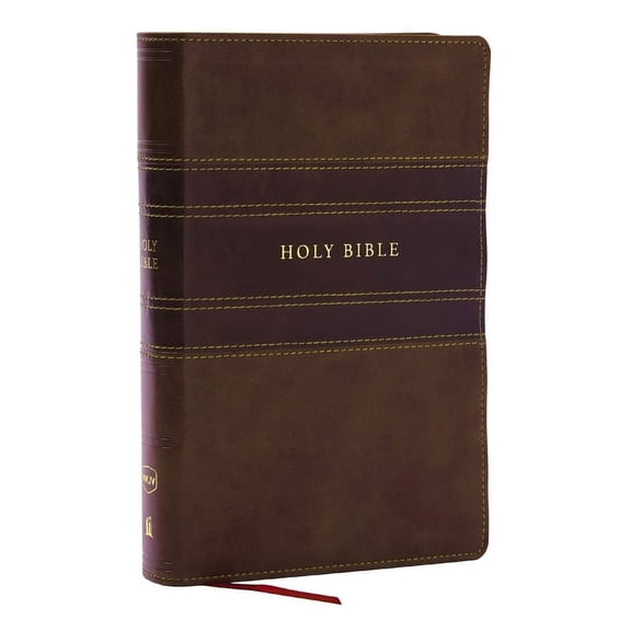 NKJV Personal Size Large Print Bible with 43,000 Cross References, Brown Leathersoft, Red Letter, Comfort Print (Thumb Indexed) (Other)
