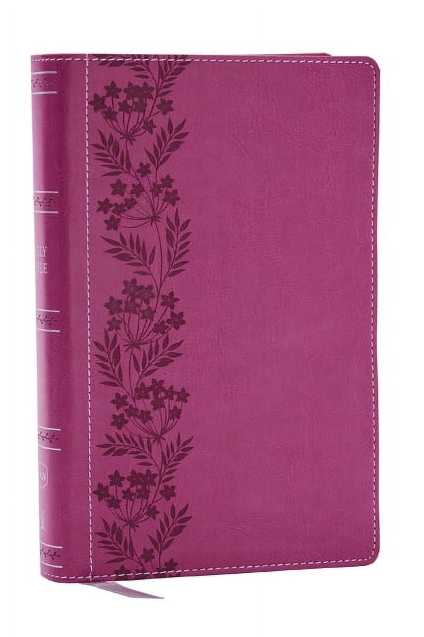 NKJV Personal Size Large Print Bible with 43,000 Cross References, Pink Leathersoft, Red Letter, Comfort Print (Thumb In, (Hardcover)