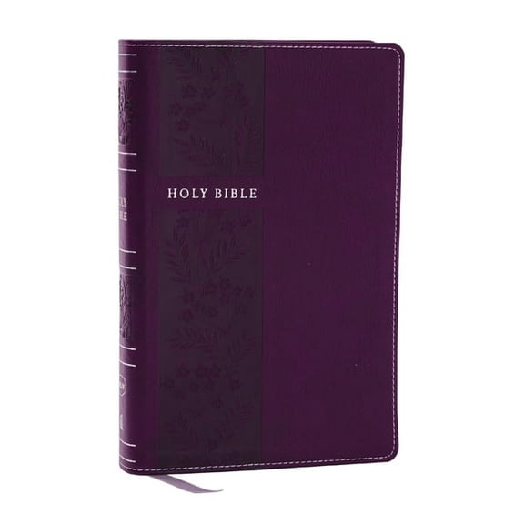 NKJV Personal Size Large Print Bible with 43,000 Cross References, Purple Leathersoft, Red Letter, Comfort Print, (Hardcover)
