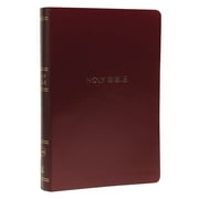 NKJV, Reference Bible, Center-Column Giant Print, Leather-Look, Burgundy, Red Letter Edition, Comfort Print, Paperback
