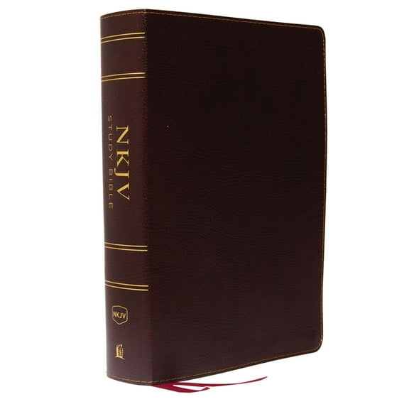 NKJV Study Bible, Bonded Leather, Burgundy, Full-Color, Comfort Print: The Complete Resource for Studying God's Word (Hardcover)