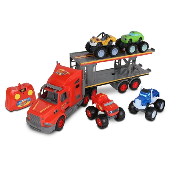 NKOK Blaze And The Monster Machines RC: Transporter With Monster Machines - Nickelodeon, Remote Controlled, 2.4 GHz