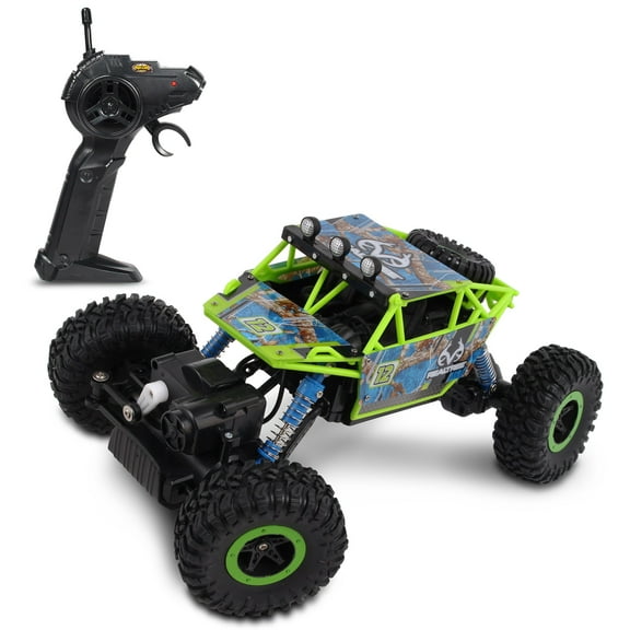 NKOK RealTree: 1:16 Scale RC: Rock Crawler - Edge Camo Green -  2.4 GHz Radio Control #81611, Competition Series, Real Time 4x4, Officially Licensed, Ages 6+