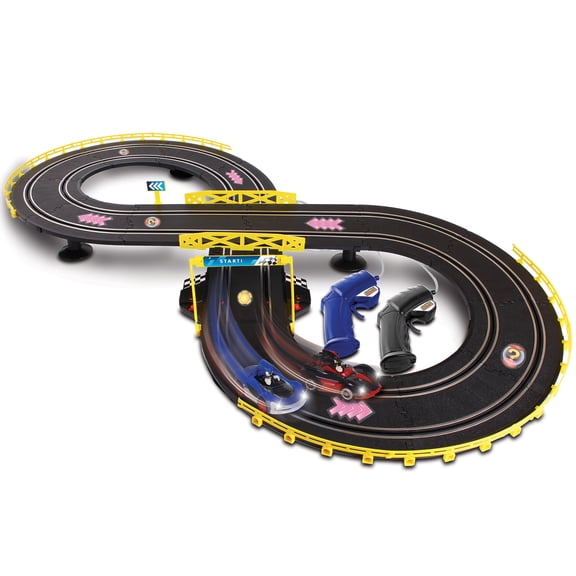NKOK: Sonic CrossWorlds Super Race Set - Sonic & Shadow - 2 Slot Car Character Vehicles, Figure-8 Track, Lap Counter, Controllers, Licensed, Kid 5+
