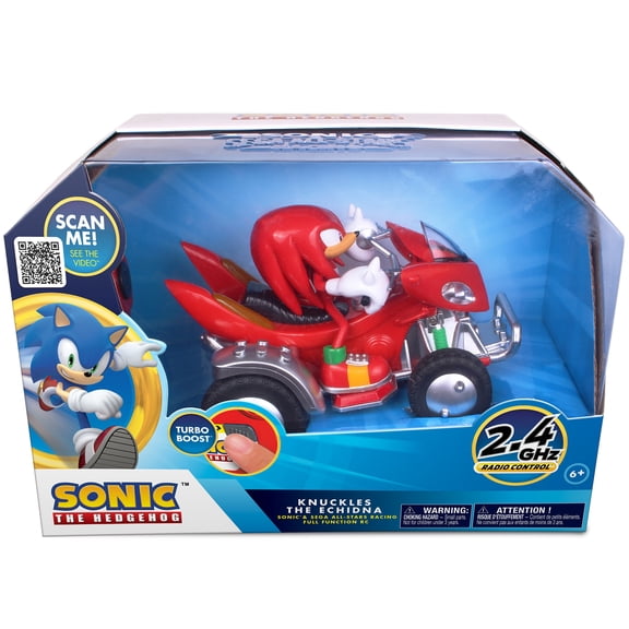 NKOK: Sonic & Sega All Stars Racing RC - Knuckles - Red Full-Function Toy ATV Vehicle, 2.4 GHz Radio Control Car, Headlights, Turbo Boost, Kids 6+