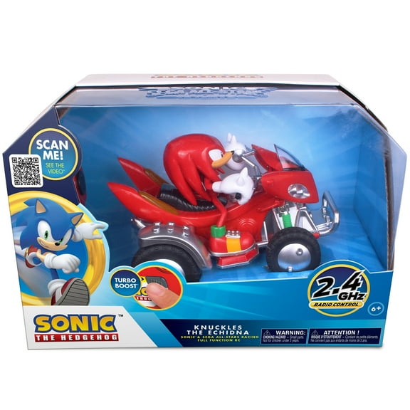 NKOK: Sonic & Sega All Stars  Racing RC - Knuckles - Red Full-Function Toy ATV Vehicle, 2.4 GHz Radio Control Car, Headlights, Turbo Boost, Kids 6+