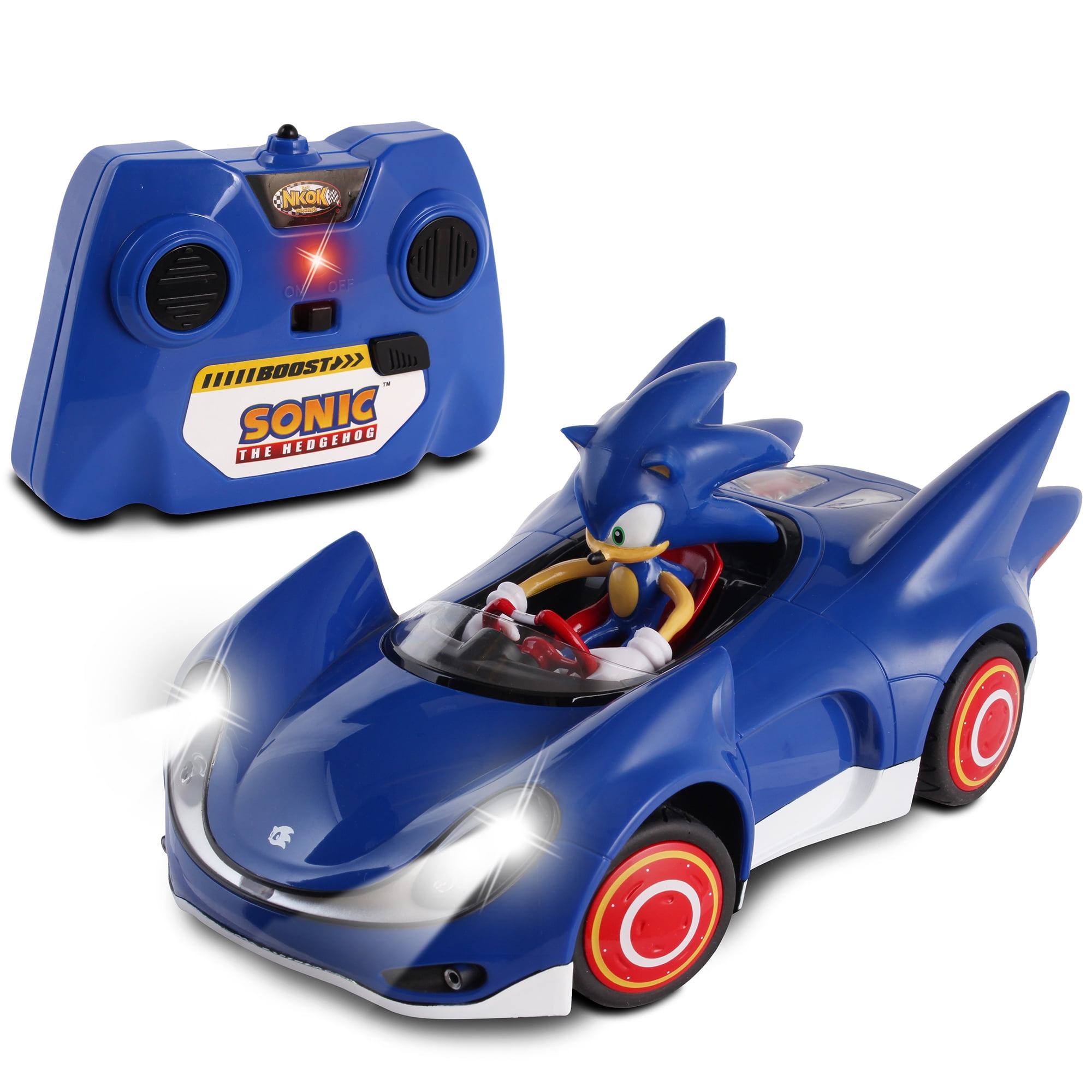 NKOK Official Sonic The Hedgehog Movie Toys | Sega Racing Pull Back Speed  Racer | Large Size Toy Car- Blue