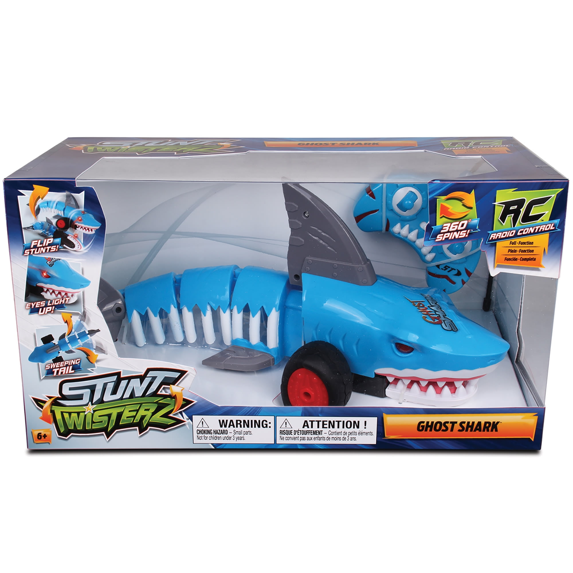 NKOK: Stunt Twisterz RC - Ghost Shark - Blue Remote Control Trick