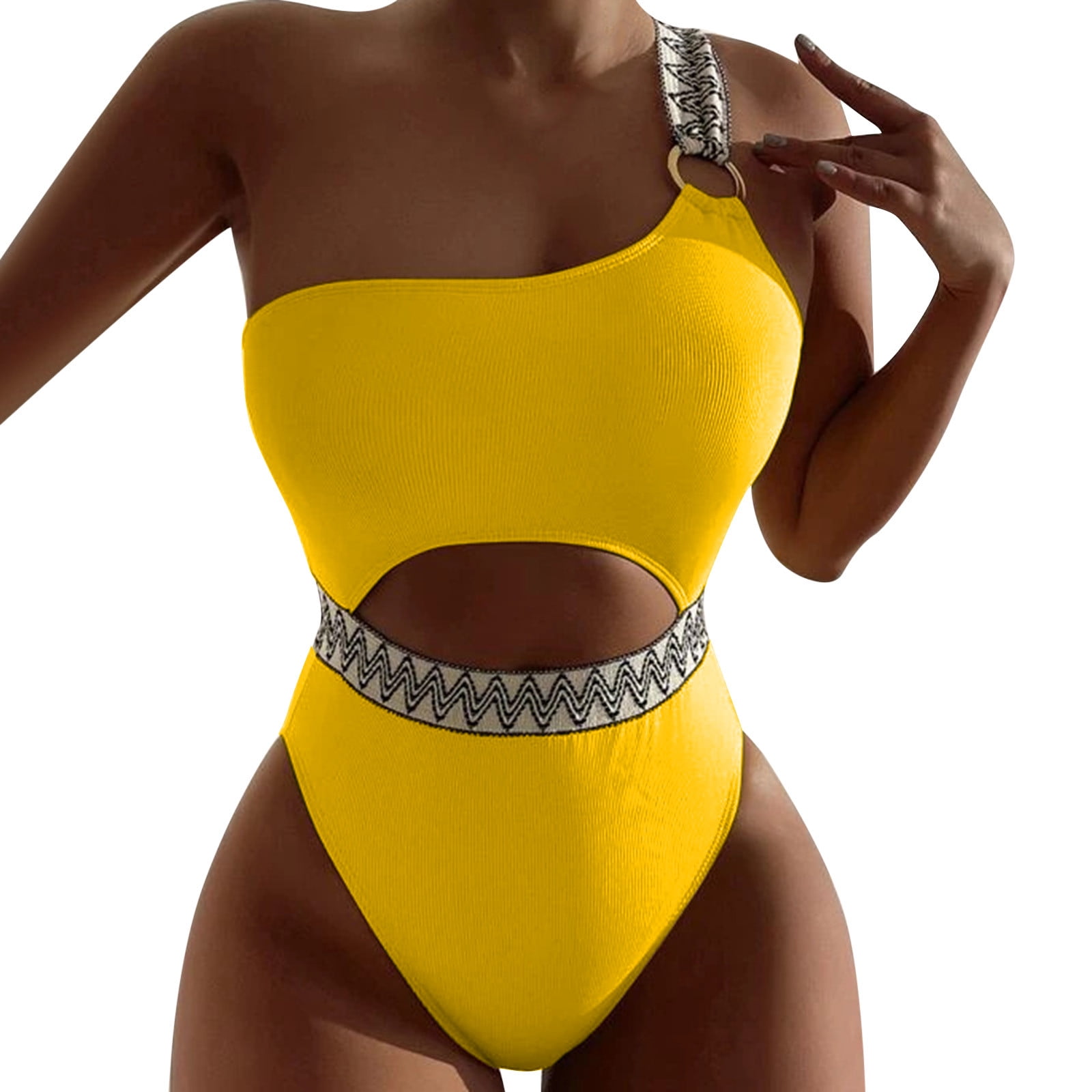 NKOOGH Bathing Suit Shirt And Shorts Cotton Bikini Women One Shoulder