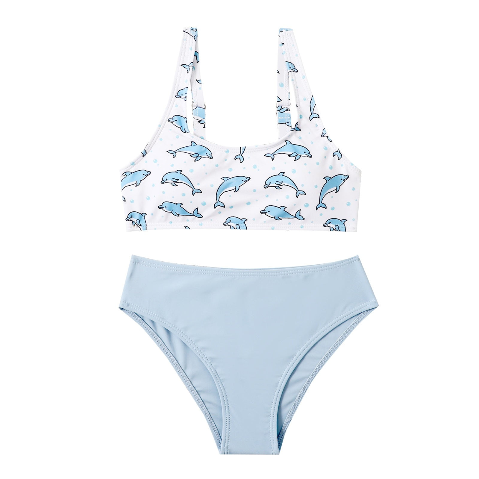 Linqin Girls' Bikini Sets 2 Piece Swimsuit Light Blue  