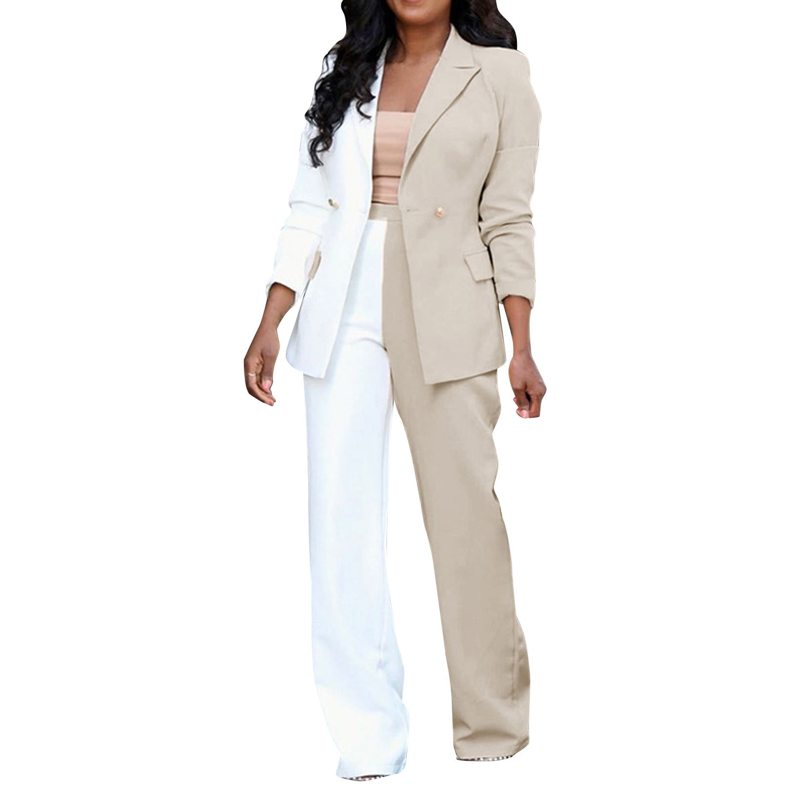 NKOOGH Dressy Wedding Pant Suits Two Piece for Women Pants Suit Women  Fashion Casual Clothes Long Sleeve Assorted Colors Blazer High Waist Suit  Pencil
