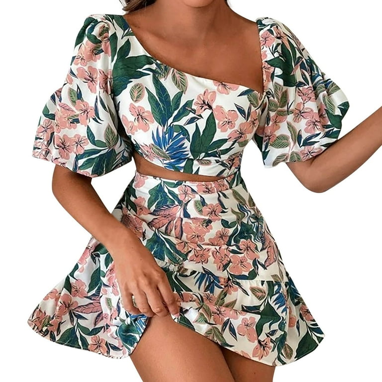 Ditsy Floral Puff Sleeve Backless Knot Dress  Short summer dresses, Floral dress  outfits, Short dresses casual