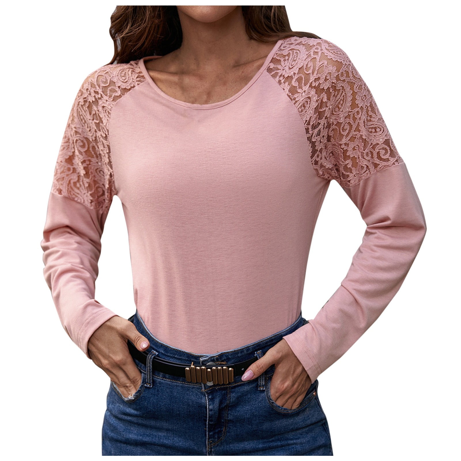  uhnmki Womens Plus Size Tops Fall Season Sexy Lace Slim Hollow  Out Floral Pattern Blouse Womens Long Sleeve Tee Shirt Beige : Clothing,  Shoes & Jewelry