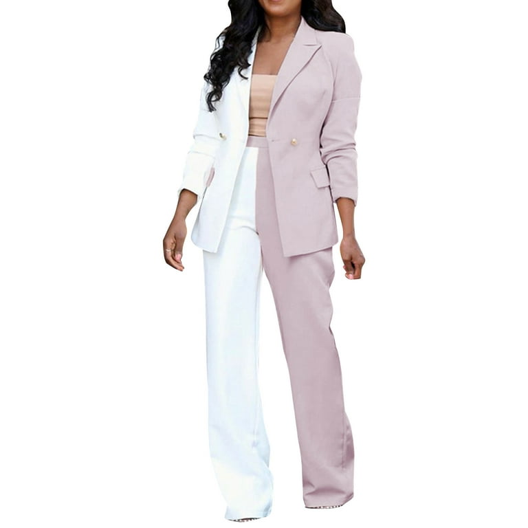 NKOOGH Pant Suits for Women Dressy Wedding Guest Petite Two Piece for Women  Pants Suit Women Fashion Casual Clothes Long Sleeve Assorted Colors Blazer