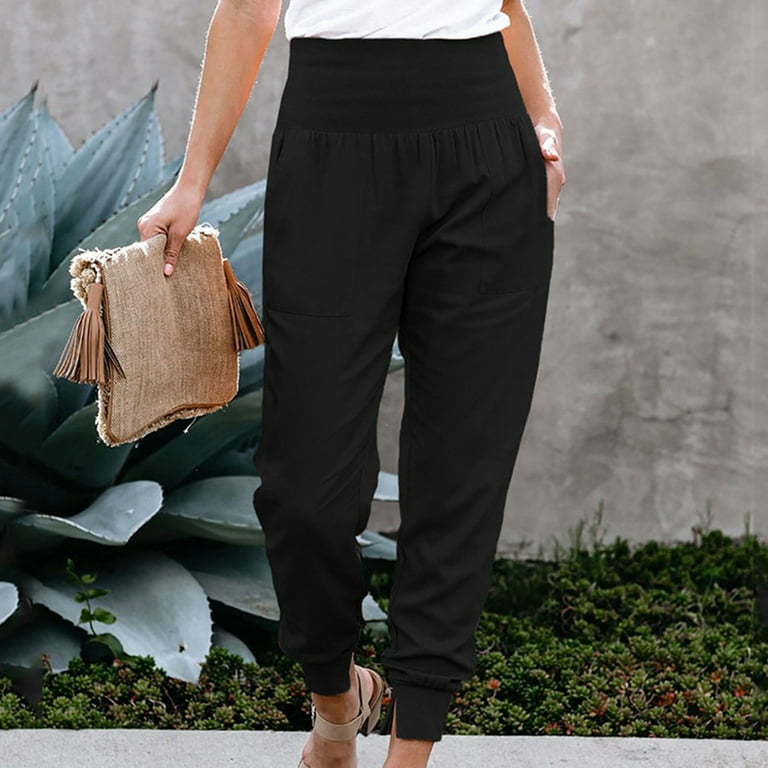 NKOOGH Pant Suits for Women Dressy Wedding Guest Womens Plus Pants Ends Cropped Women S Trousers High Waisted Color With Split Solid Plus Size Pants