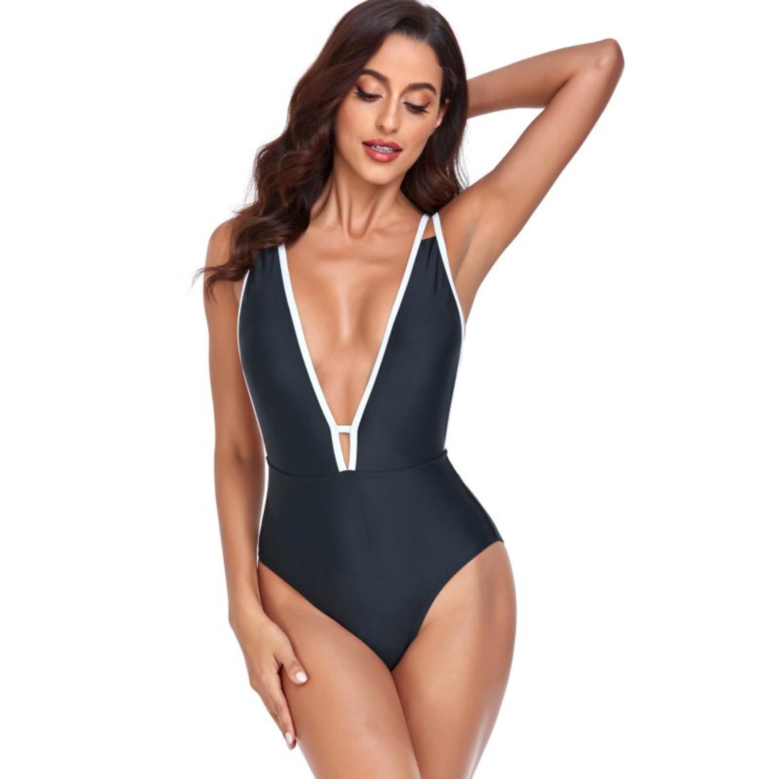 Deep plunge hotsell backless swimsuit