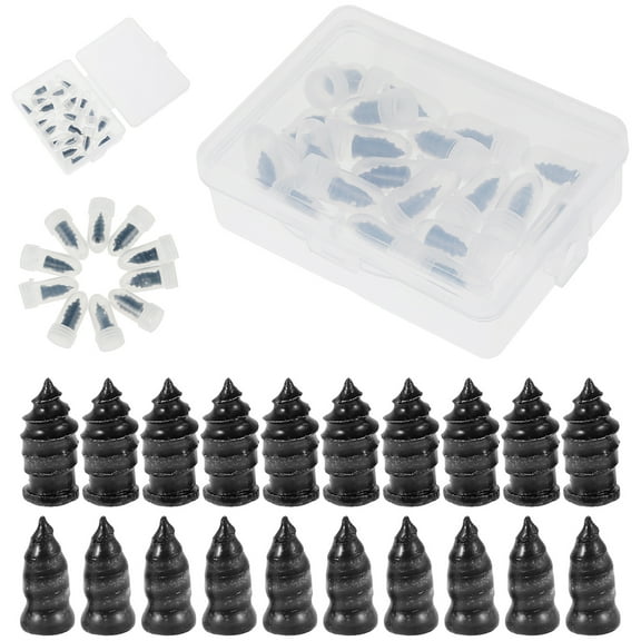 NKTIER 20PCS Tire Repair Rubber Nail,Tire Repair Rubber Screws Black, Fast Tool Self-Service Tire Repair Nail
