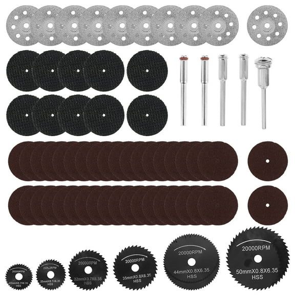 NKTIER 67 Pcs Diamond Cutting Wheels For Rotary Disc Tool Die Grinder Metal Cut For Rotary Tools Mold Grinder Metal Cutting Disk