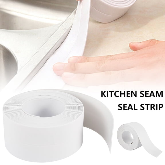 NKTIER Caulk Tape Strip Seal Strip Waterproof Home Kitchen Bathroom Bathtub Wall Sealing Tape Strips Resistant Self Adhesive Tape for Sink Basin Waterproof Bar Toilet