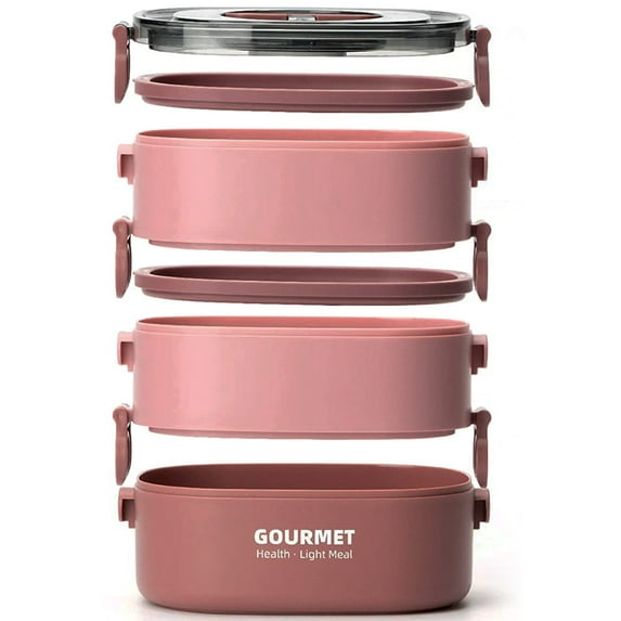 NKTIER Lunch Box,2000ML 3-Tier Stackable Bento Case Sealed Leak-Proof Meal Box Microwave Safe Food Container For Home Office School Camping