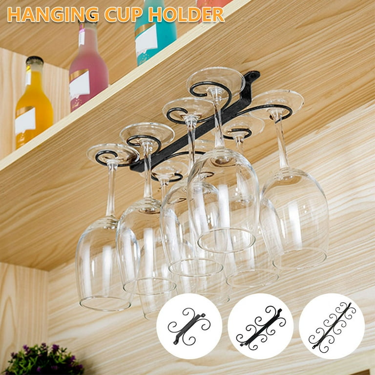 NKTIER Wine Glass Rack Wine Glass Holder Wall Mounted Wine Glass Rack Stemware Rack Holder For Cabinet Kitchen Bar Walmart
