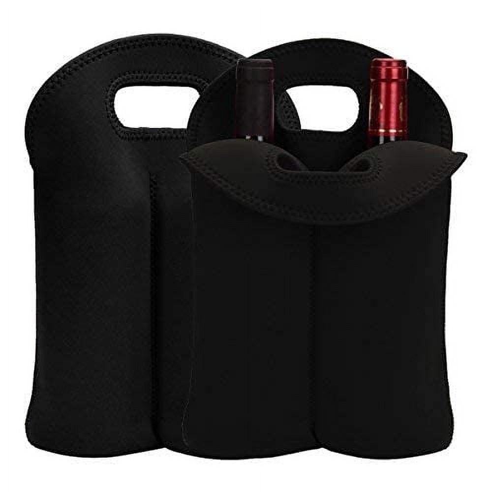 Hipiwe Wine Carrier Tote Bag 2 Bottle Insulated Neoprene Wine/Water