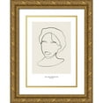 thumbnail image 1 of NKTN 11x14 Gold Ornate Wood Framed with Double Matting Museum Art Print Titled - Modern female line art, 1 of 4