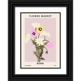 thumbnail image 1 of NKTN 14x18 Black Ornate Wood Framed with Double Matting Museum Art Print Titled - Flower Market Bern, 1 of 4