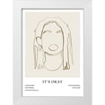 thumbnail image 1 of NKTN 14x18 White Modern Wood Framed Museum Art Print Titled - Woman line portrait, 1 of 4