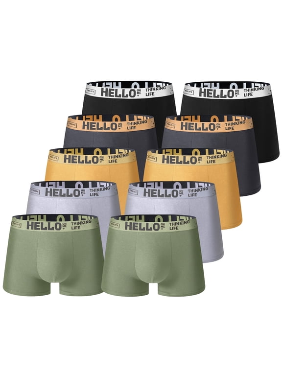 10 Pack Mens Boxer Briefs Lightweight Breathable Underwear for Men Men‘s Short Leg Stretch Underwear Boxer Briefs 5 color Size L