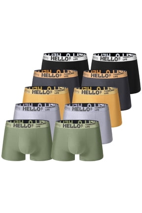 10 Pack Mens Boxer Briefs Lightweight Breathable Underwear for Men Men‘s Short Leg Stretch Underwear Boxer Briefs 5 color Size S