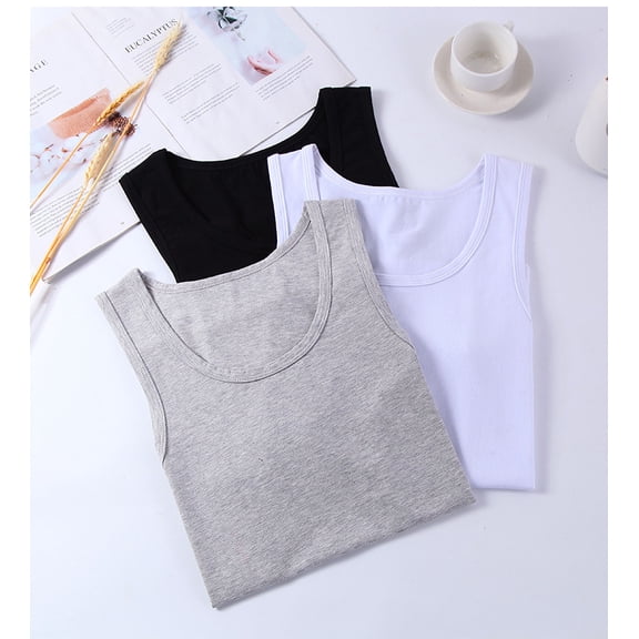 NKZNKZ Men's Cotton Tank Top Undershirts Tank Tops Cotton Spandex Undershirts Sleeveless Crew Neck A-Shirt Men's Basic Undershirt Athletic Tank Top, 3 COLOR,3PACKS,SIZE:L