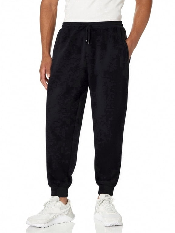 Men's Sweatpants with Pockets Mens Fleece Active Athletic Sweatpants Men's Active Athletic Casual Jogger Running Sweatpants BLACK-M