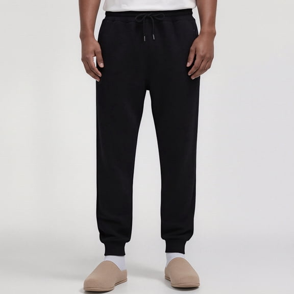 NKZNKZ Men's Sweatpants with Pockets Mens Fleece Active Athletic Sweatpants Men's Active Athletic Casual Jogger Running Sweatpants BLACK-S