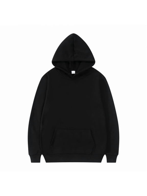 Sweatshirt hoodies for men Hoodie Sweatshirt Everyday Pullover Hoodie for Casual Style Hooded Sweatshirt Fleece polyester hoodies for men BLACK SIZE XL