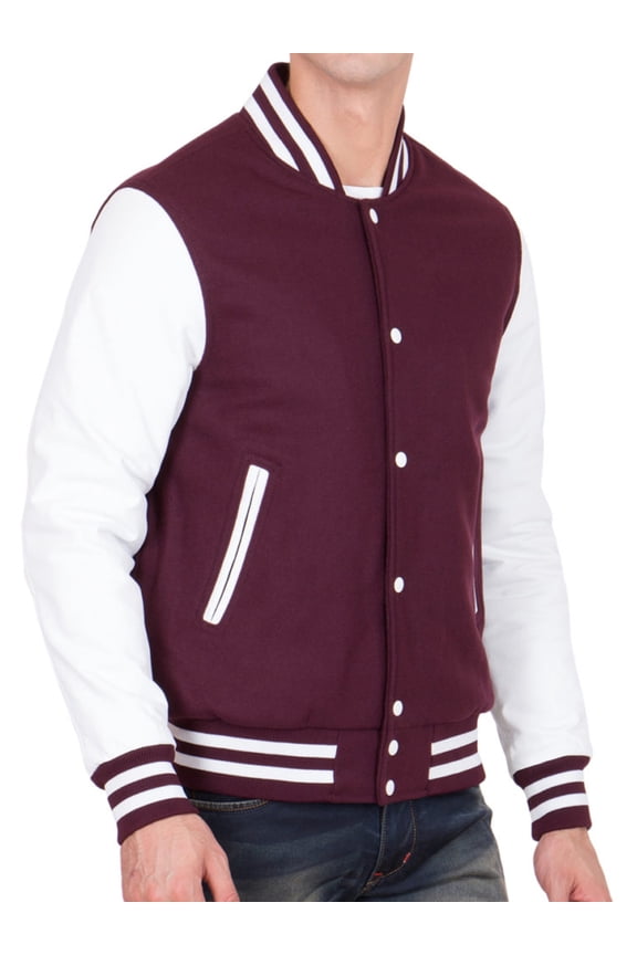 Varsity Jacket Men Men's Baseball Jacket Outerwear Jackets High School Letterman Bomber Style Baseball Jackets For Men RED XXL