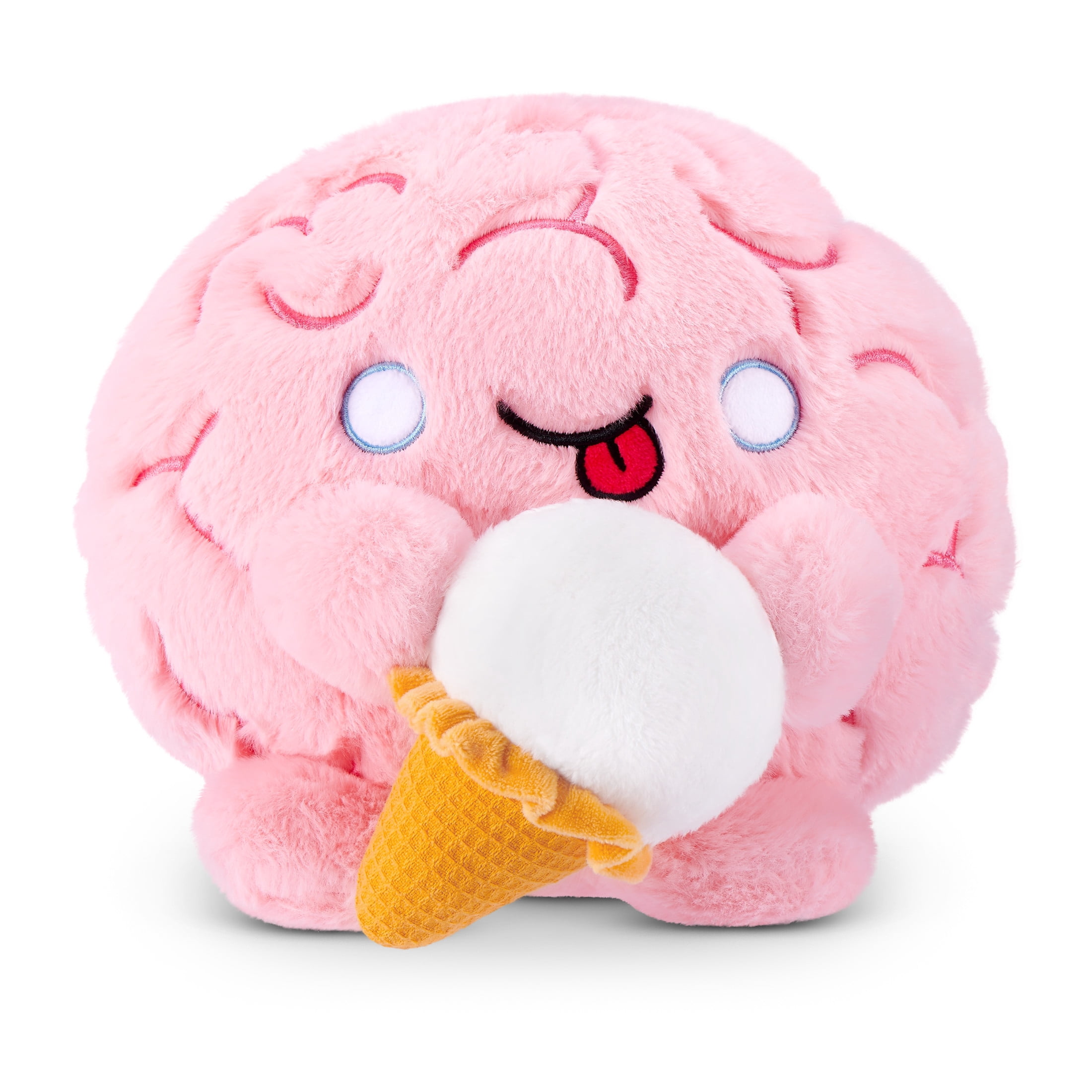 Snackles Core Series 2 Brain with Ice Cream by ZURU - Ultra-Soft 8-inch Plush Toy for All Ages