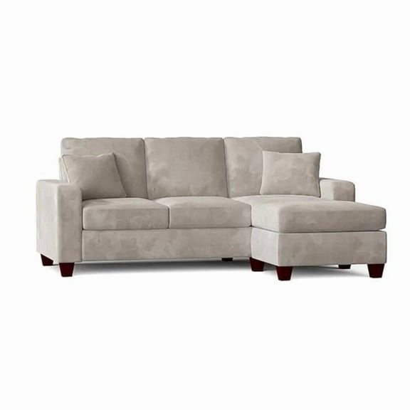 NL731-STON-CHOF-BOX Josie Reversible Chaise Sofa Sectional, Ston