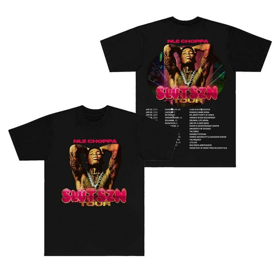 NLE Choppa 2024 Tour Dates T-Shirts Rapper New Logo Tee Summer Women Men Fashion HipHop Short Sleeve